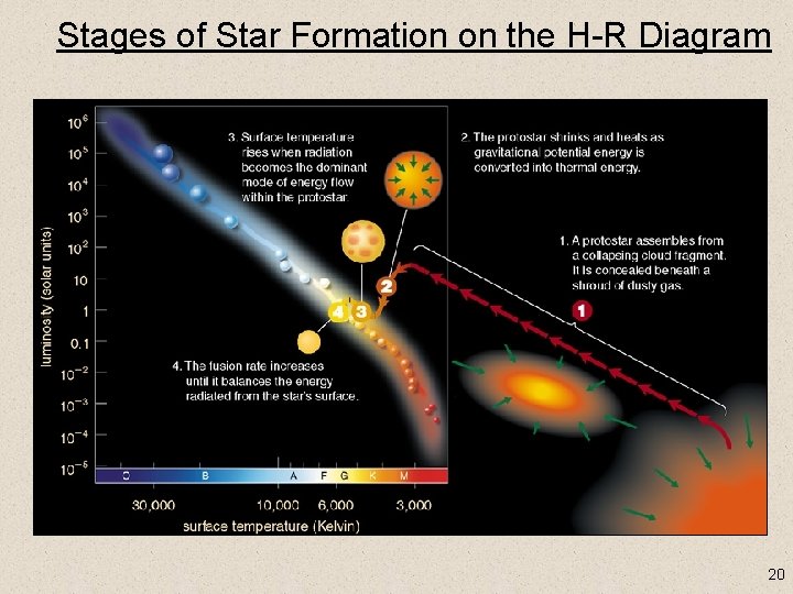 Stages of Star Formation on the H-R Diagram 20 