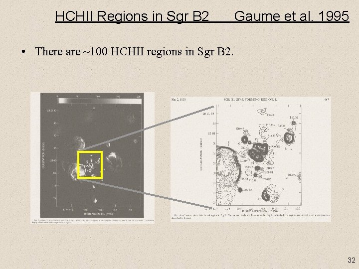 HCHII Regions in Sgr B 2 Gaume et al. 1995 • There are ~100