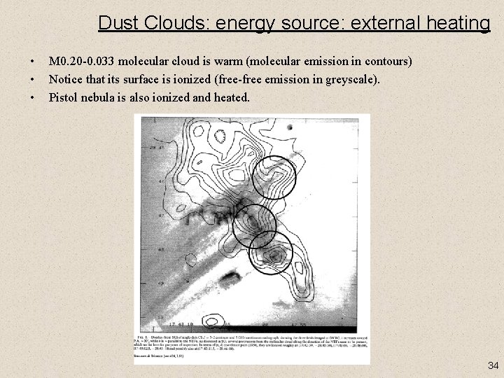 Dust Clouds: energy source: external heating • • • M 0. 20 -0. 033