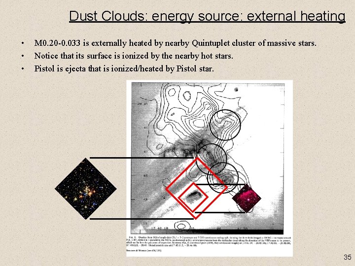 Dust Clouds: energy source: external heating • • • M 0. 20 -0. 033