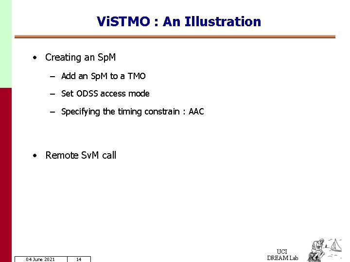 Vi. STMO : An Illustration • Creating an Sp. M – Add an Sp.