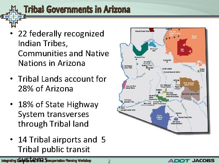 Tribal Governments in Arizona • 22 federally recognized Indian Tribes, Communities and Native Nations