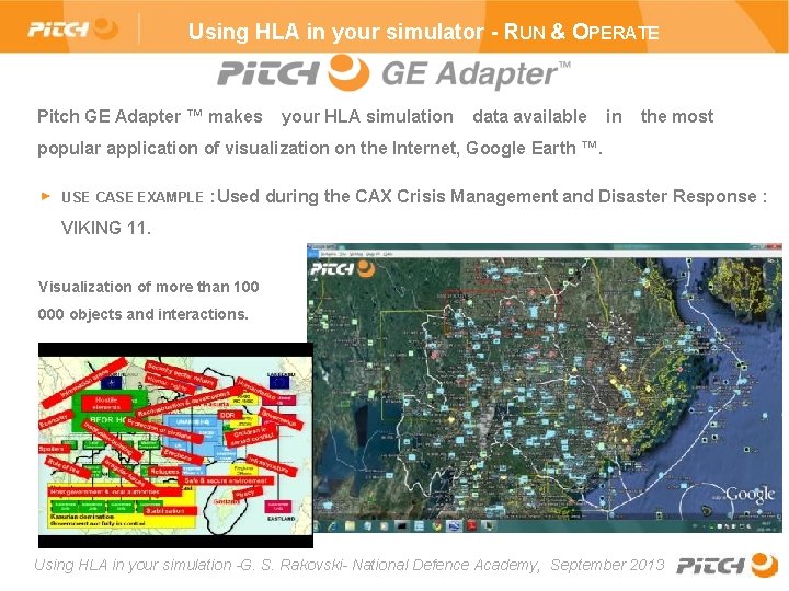 Using HLA in your simulator - RUN & OPERATE Pitch GE Adapter ™ makes