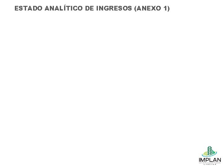 ESTADO ANALÍTICO DE INGRESOS (ANEXO 1) 