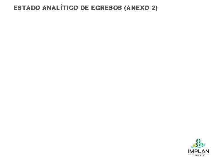 ESTADO ANALÍTICO DE EGRESOS (ANEXO 2) 