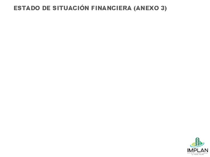 ESTADO DE SITUACIÓN FINANCIERA (ANEXO 3) 