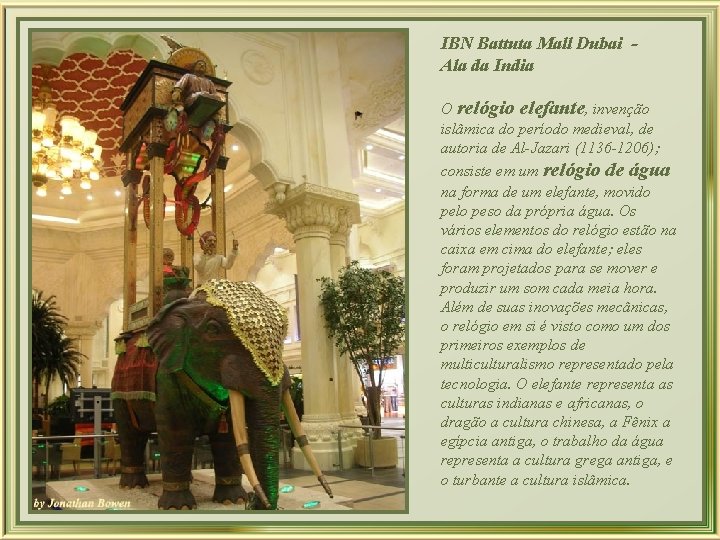 IBN Battuta Mall Dubai Ala da India a z l De O relógio elefante,