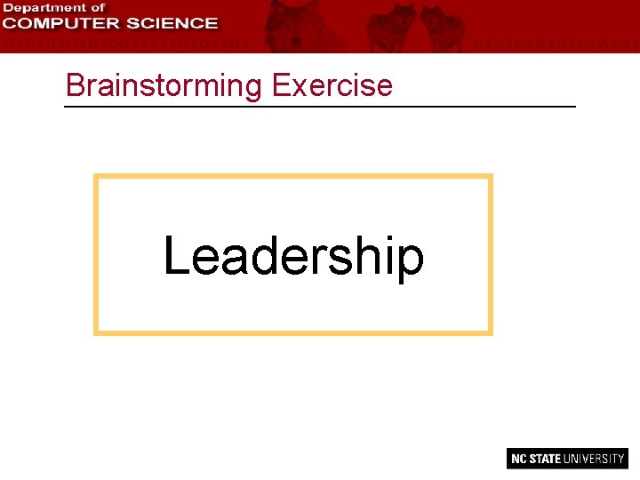 Brainstorming Exercise Leadership 