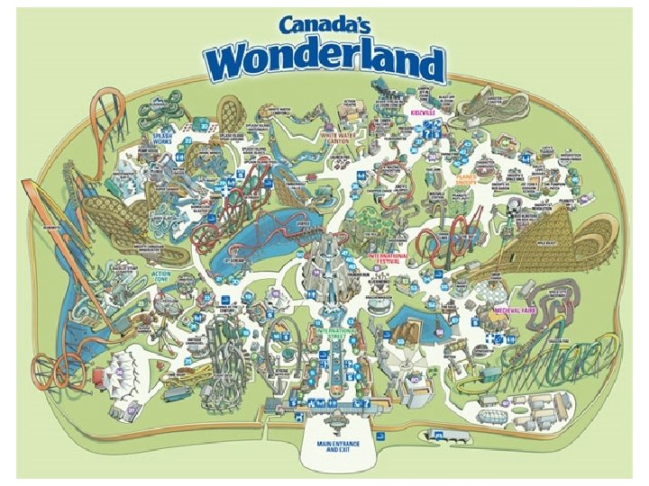 Map of Canada’s Wonderland, N of Toronto, Canada 
