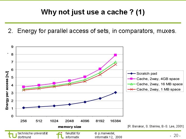 Why not just use a cache ? (1) 2. Energy for parallel access of