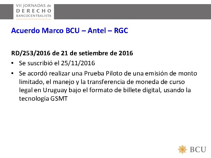 Acuerdo Marco BCU – Antel – RGC RD/253/2016 de 21 de setiembre de 2016