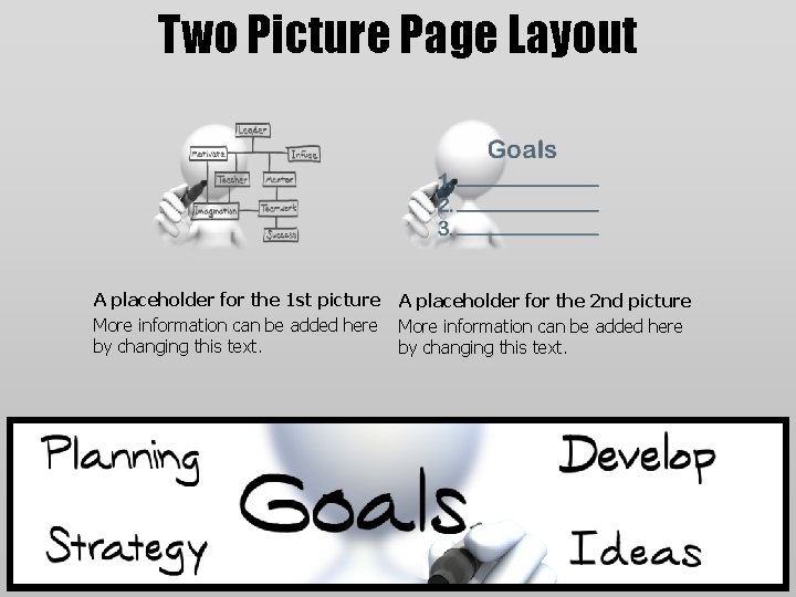 Two Picture Page Layout A placeholder for the 1 st picture More information can