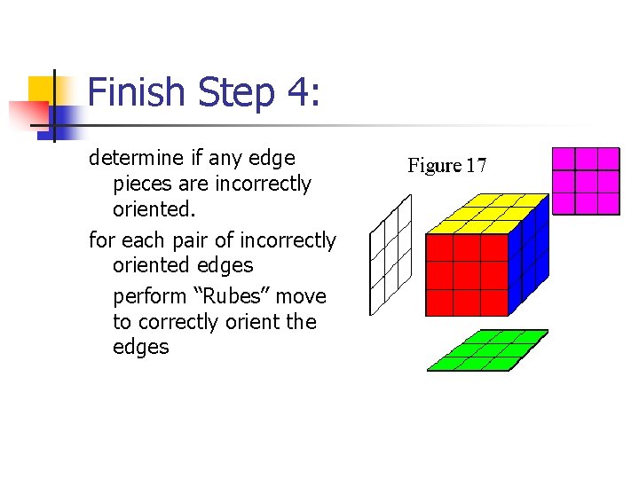Finish Step 4: determine if any edge pieces are incorrectly oriented. for each pair