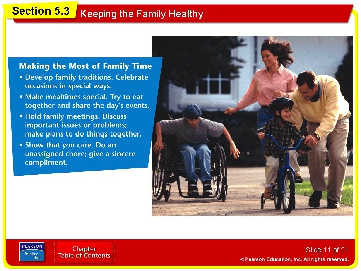 Section 5. 3 Keeping the Family Healthy Slide 11 of 21 