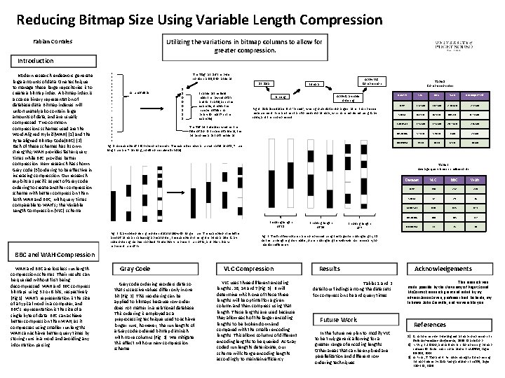 Reducing Bitmap Size Using Variable Length Compression Fabian Corrales Utilizing the variations in bitmap Reducing Bitmap Size Using Variable Length Compression Fabian Corrales Utilizing the variations in bitmap