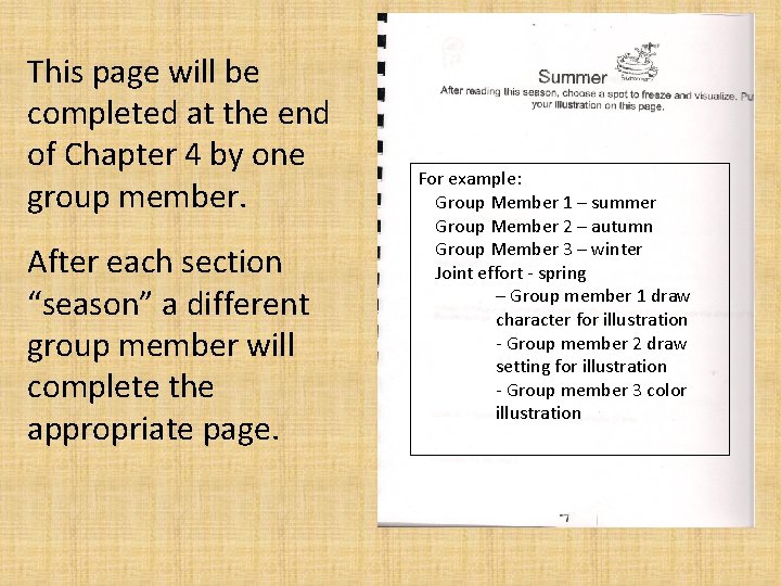 This page will be completed at the end of Chapter 4 by one group