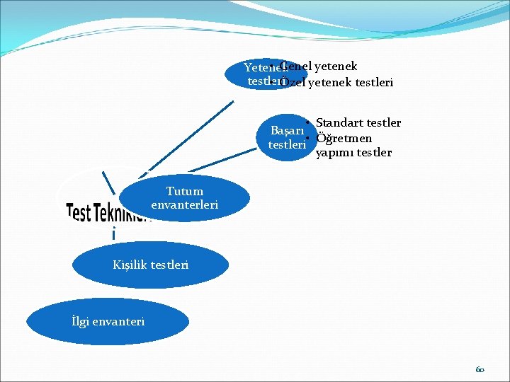  • Genel yetenek Yetenek testleri • Özel yetenek testleri • Standart testler Başarı