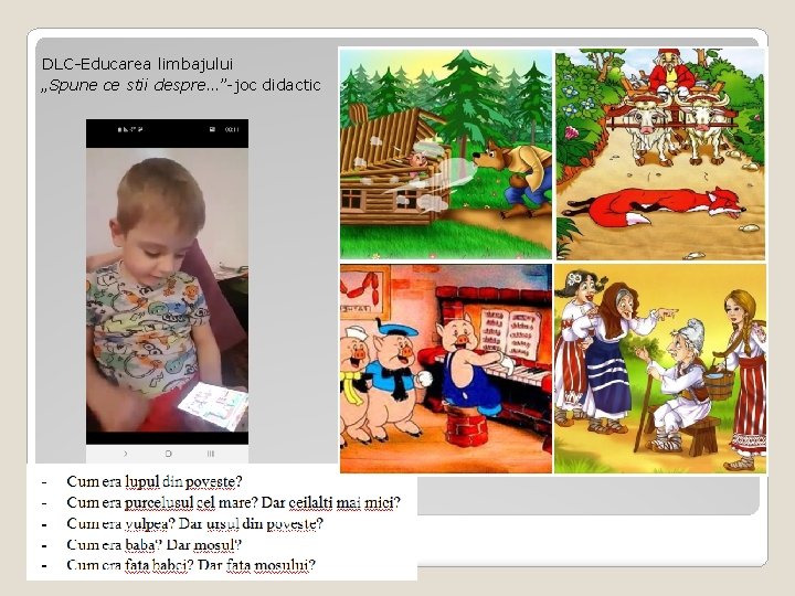 DLC-Educarea limbajului „Spune ce stii despre…”-joc didactic DLC-Educarea limbajului „Spune ce stii despre…”-joc didactic