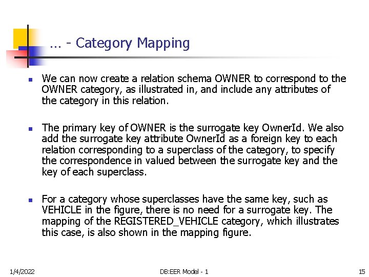 … - Category Mapping n n n 1/4/2022 We can now create a relation