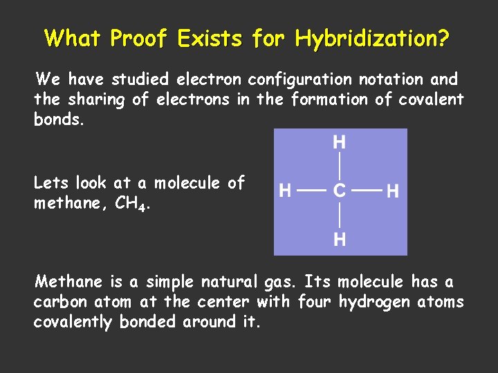 What Proof Exists for Hybridization? We have studied electron configuration notation and the sharing