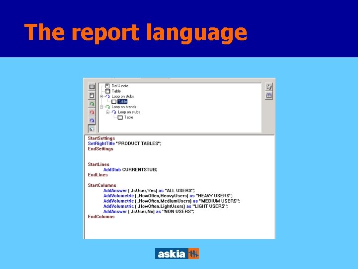 The report language 