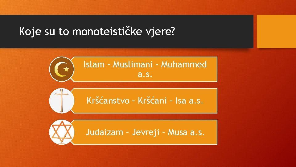 Koje su to monoteističke vjere? Islam – Muslimani – Muhammed a. s. Kršćanstvo –