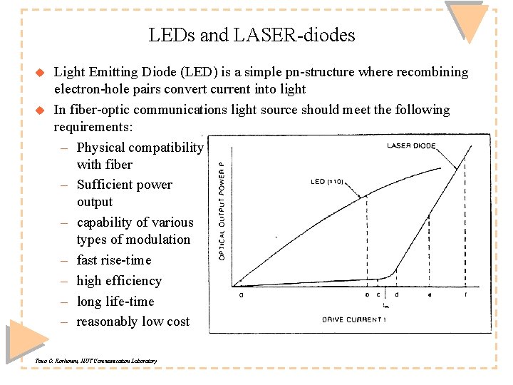 LEDs and LASER-diodes u u Light Emitting Diode (LED) is a simple pn-structure where