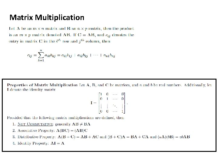 Matrix Multiplication 