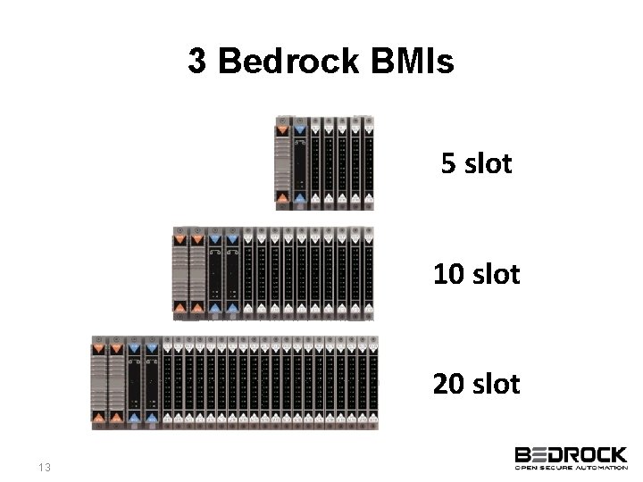 3 Bedrock BMIs 5 slot 10 slot 20 slot 13 