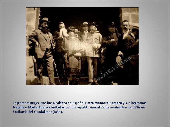 La primera mujer que fue alcaldesa en España, Petra Montoro Romero y sus hermanas