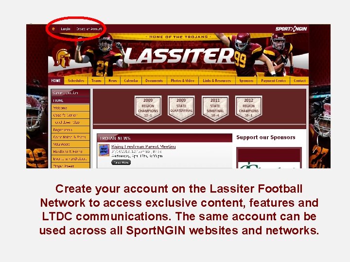Create your account on the Lassiter Football Network to access exclusive content, features and