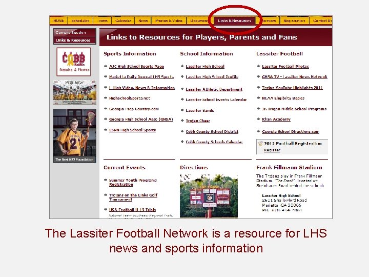 The Lassiter Football Network is a resource for LHS news and sports information 