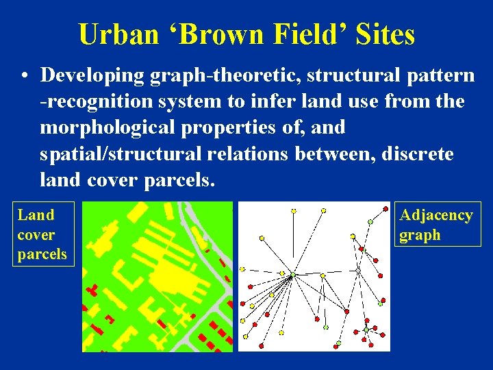 Urban ‘Brown Field’ Sites • Developing graph-theoretic, structural pattern -recognition system to infer land