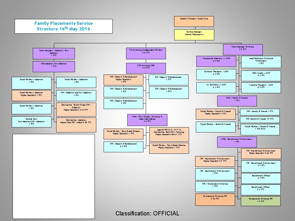 Head of Children’s Social Care Family Placements Service Structure 16 th May 2016 Team