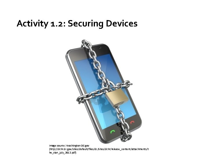 Activity 1. 2: Securing Devices Image source: Washington DC. gov (http: //dchr. dc. gov/sites/default/files/dc/sites/dchr/release_content/attachments/t