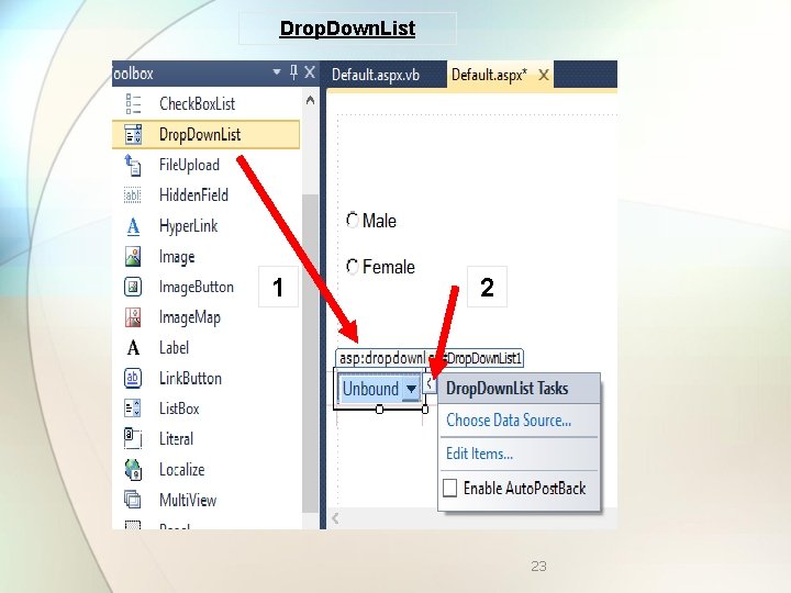 Drop. Down. List 1 2 23 