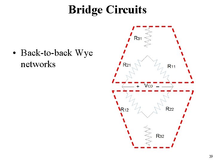 Bridge Circuits • Back-to-back Wye networks 39 