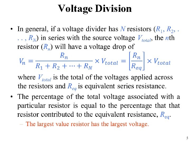 Voltage Division • 5 