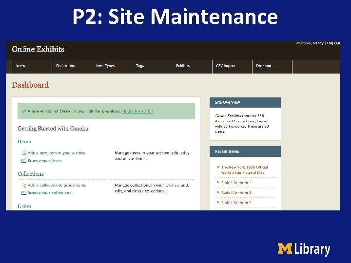 P 2: Site Maintenance 