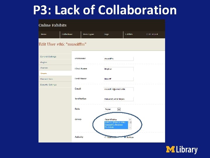 P 3: Lack of Collaboration 