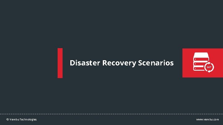 Disaster Recovery Scenarios © Vembu Technologies 24/7 www. vembu. com 