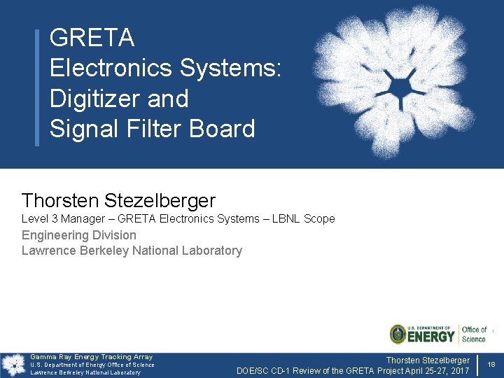 Click to edit Master title style GRETA Electronics Systems: Digitizer and Signal Filter Board
