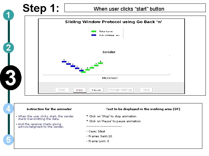 Step 1: 1 When user clicks “start” button 2 3 4 Instruction for the