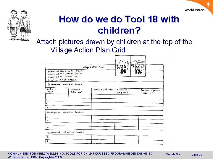 How do we do Tool 18 with children? Attach pictures drawn by children at