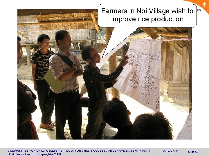 Farmers in Noi Village wish to improve rice production COMMUNITIES FOR CHILD WELLBEING: TOOLS