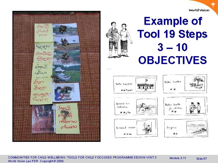 Example of Tool 19 Steps 3 – 10 OBJECTIVES COMMUNITIES FOR CHILD WELLBEING: TOOLS