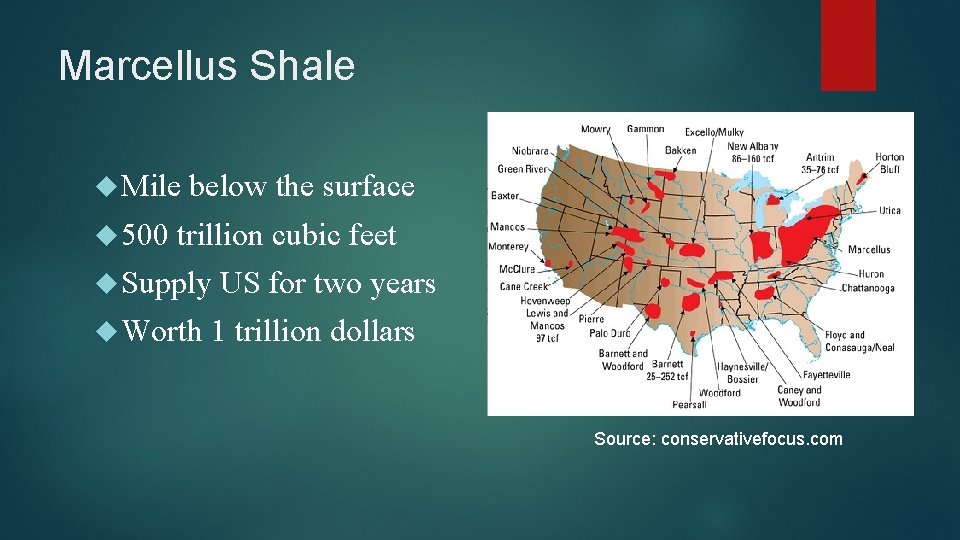 Marcellus Shale Mile 500 below the surface trillion cubic feet Supply Worth US for