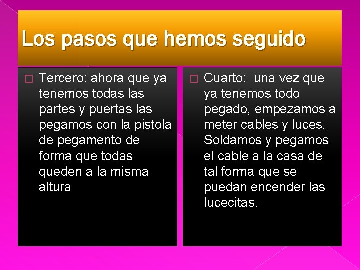 Los pasos que hemos seguido � Tercero: ahora que ya tenemos todas las partes