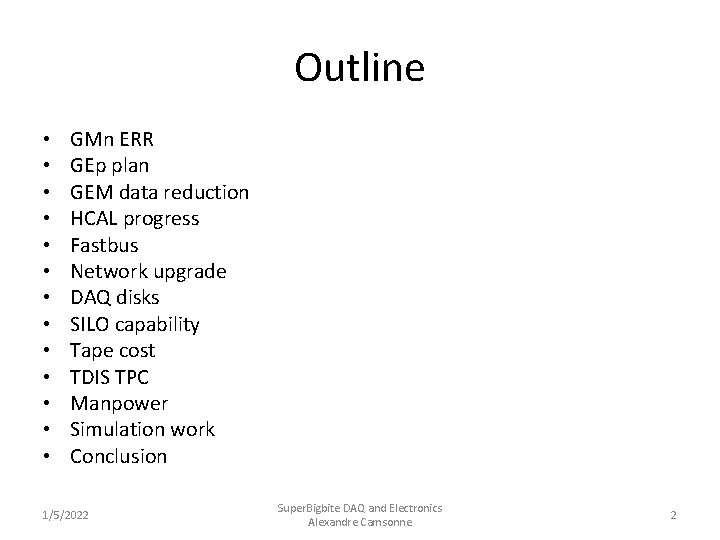 Outline • • • • GMn ERR GEp plan GEM data reduction HCAL progress