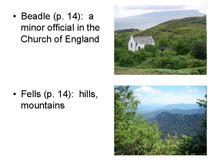  • Beadle (p. 14): a minor official in the Church of England •